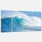 Designart - Blue Ocean Wave - Sea & Shore Photography on Wrapped Canvas set